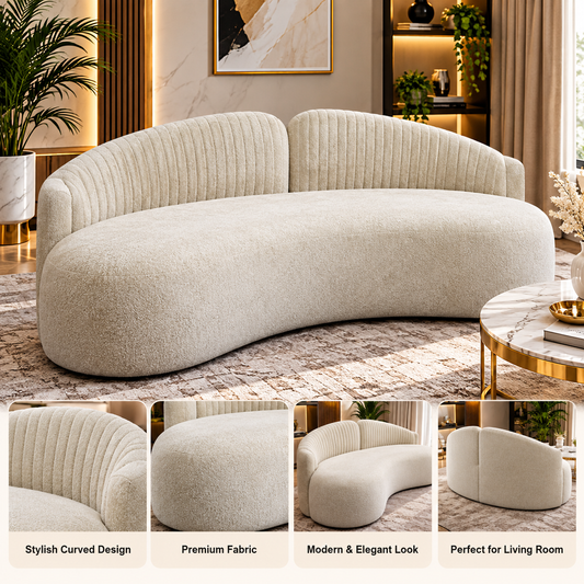 Modern Curved Sofa – Premium Upholstered Luxury Sofa